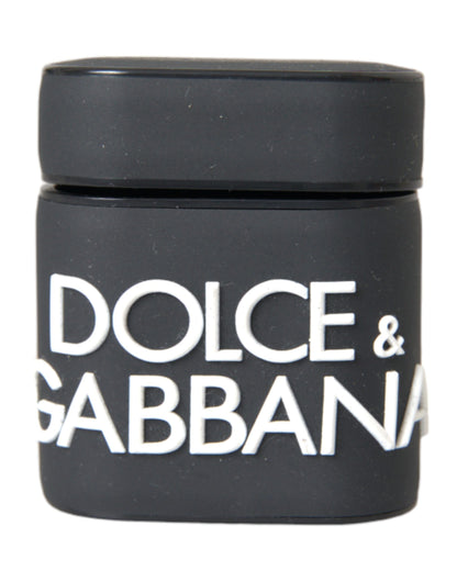 Dolce & Gabbana Black White Silicone Embossed Logo Airpods Case Dolce & Gabbana