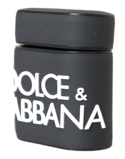 Dolce & Gabbana Black White Silicone Embossed Logo Airpods Case Dolce & Gabbana