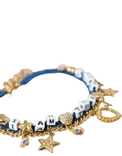 Dolce & Gabbana Gold Tone Brass Chain Iam The Star Bracelet Dolce & Gabbana