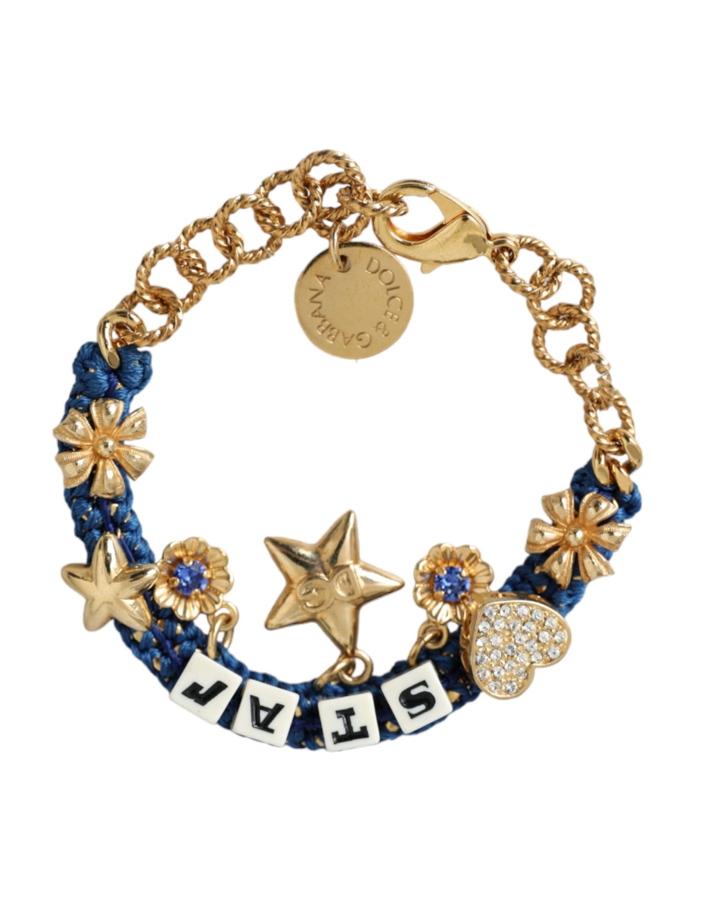 Dolce & Gabbana Gold Tone Brass Chain Star Fashion Bracelet Dolce & Gabbana