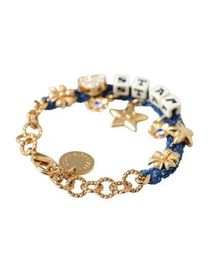 Dolce & Gabbana Gold Tone Brass Chain Star Fashion Bracelet Dolce & Gabbana