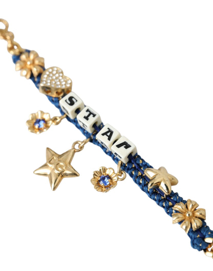 Dolce & Gabbana Gold Tone Brass Chain Star Fashion Bracelet Dolce & Gabbana