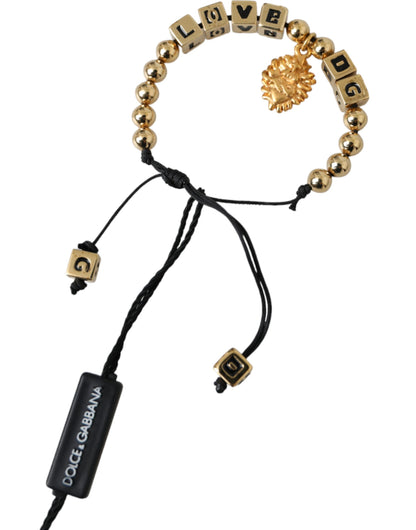 Dolce & Gabbana Gold Beaded LOVE DG Charm Fashion Bracelet Dolce & Gabbana