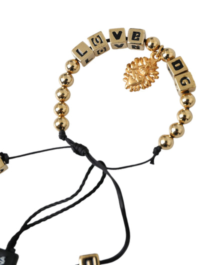 Dolce & Gabbana Gold Beaded LOVE DG Charm Fashion Bracelet Dolce & Gabbana