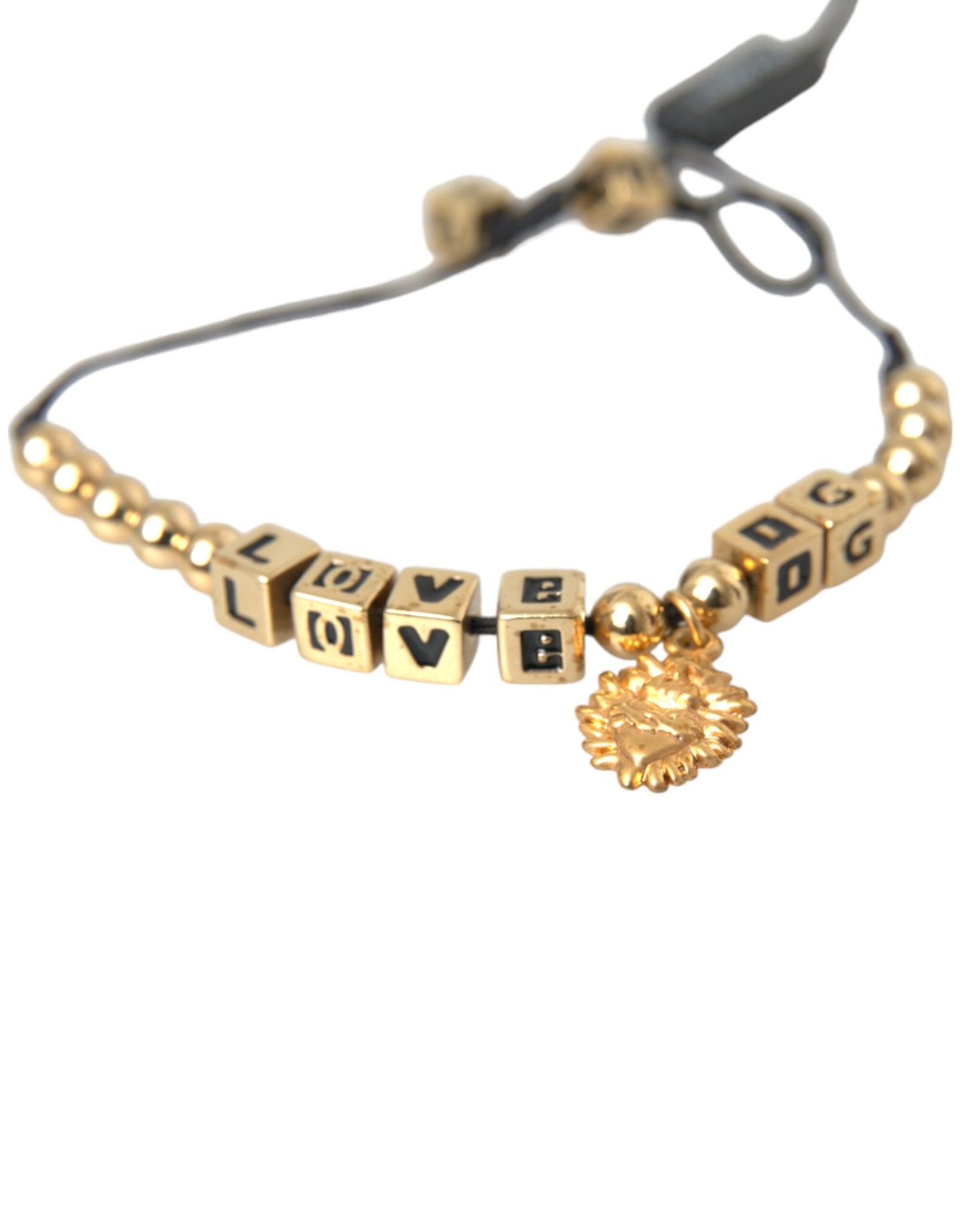 Dolce & Gabbana Gold Beaded LOVE DG Charm Fashion Bracelet Dolce & Gabbana