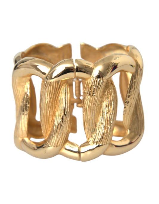 Dolce & Gabbana Gold Tone Vintage Clamper Twisted Loop Bangle Bracelet Dolce & Gabbana