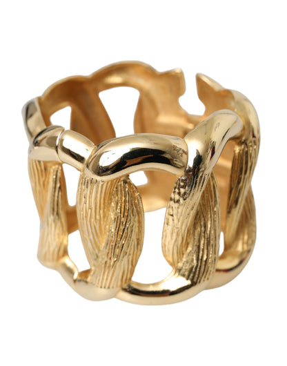 Dolce & Gabbana Gold Tone Vintage Clamper Twisted Loop Bangle Bracelet Dolce & Gabbana