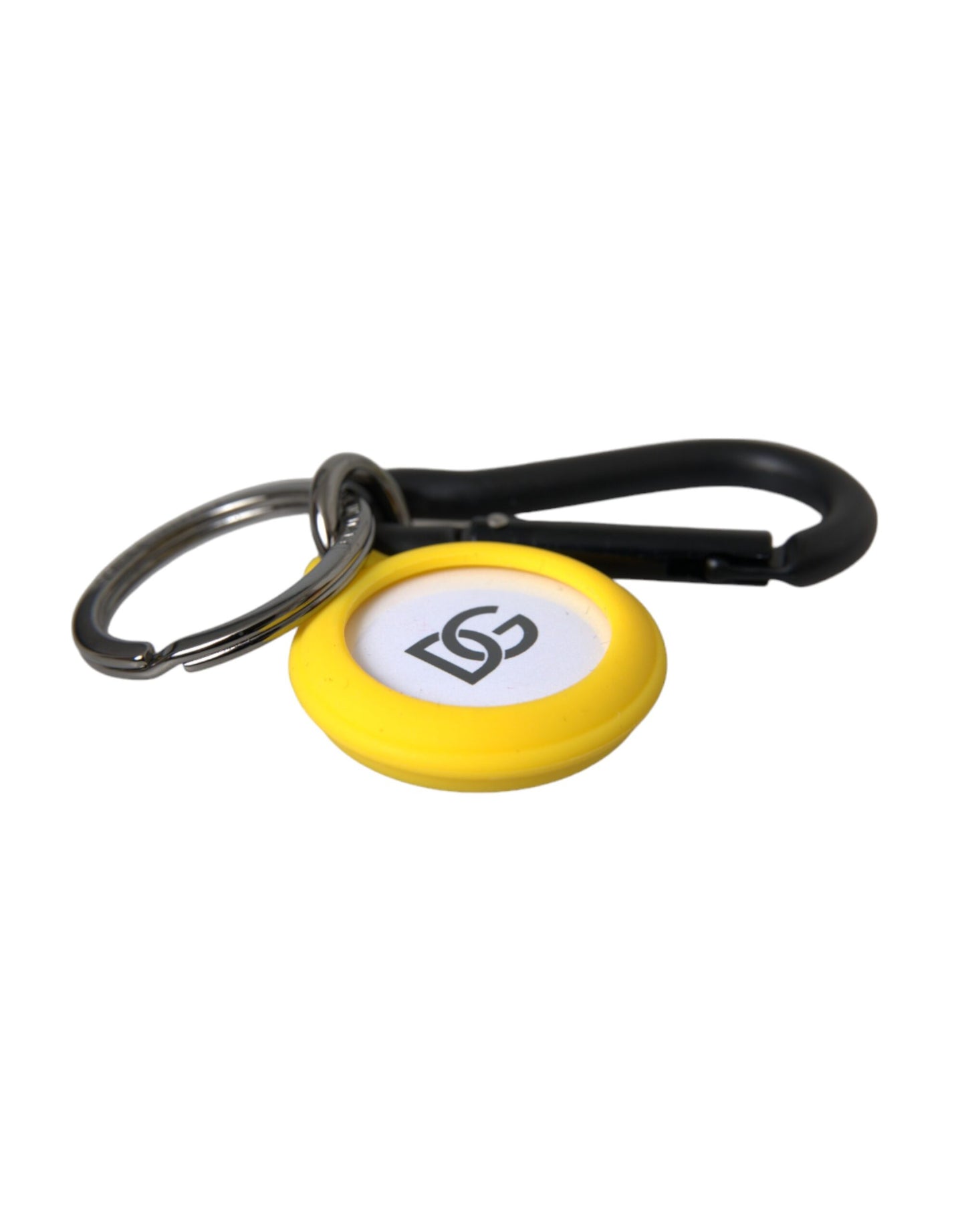 Dolce & Gabbana Yellow Rubber DG Logo Round Brass Metal Keyring Keychain Dolce & Gabbana