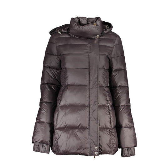 Patrizia Pepe Black Polyamide Jackets & Coat Patrizia Pepe