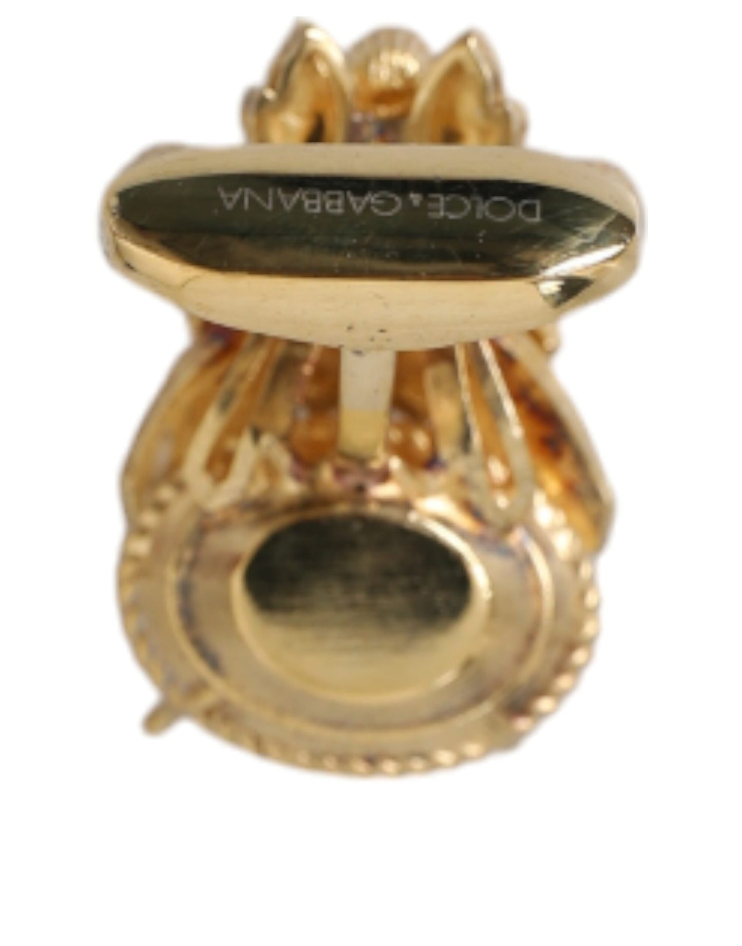 Dolce & Gabbana Gold Tone 925 Sterling Silver Crystal Cufflink Dolce & Gabbana