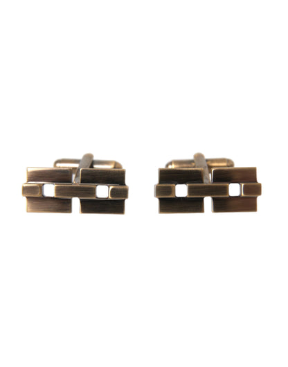 Dolce & Gabbana Gold Plated Brass Square Pin Men Cufflinks Dolce & Gabbana