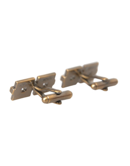 Dolce & Gabbana Gold Plated Brass Square Pin Men Cufflinks Dolce & Gabbana