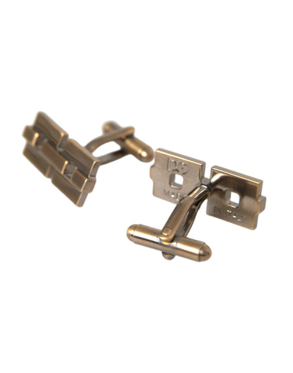 Dolce & Gabbana Gold Plated Brass Square Pin Men Cufflinks Dolce & Gabbana