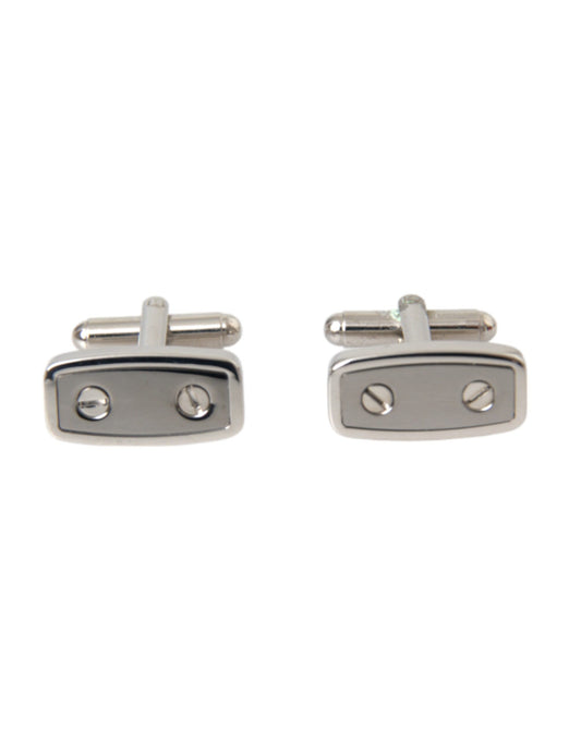 Dolce & Gabbana Silver Plated Metal Brass Pin Men Cufflinks Dolce & Gabbana