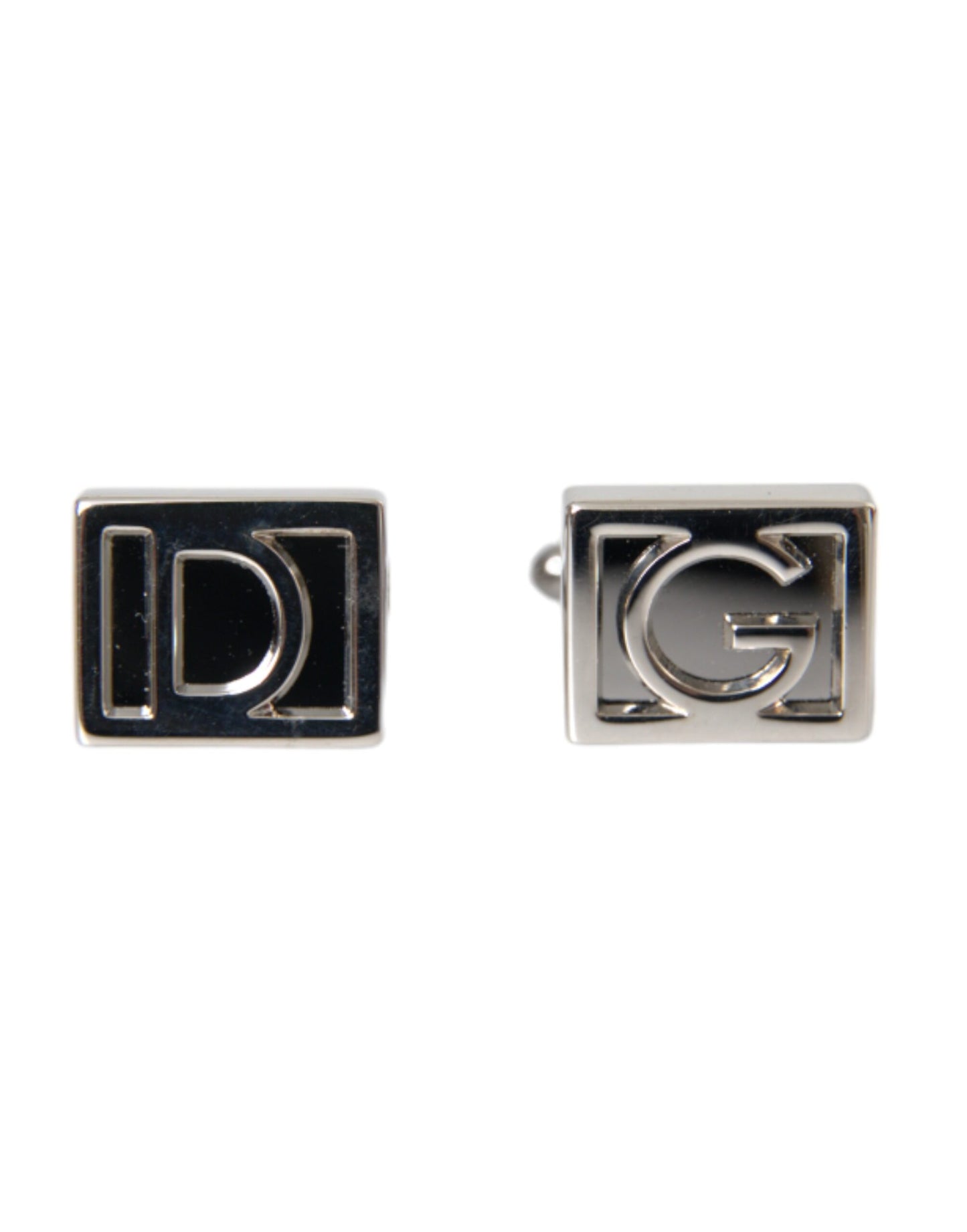 Dolce & Gabbana Silver Plated Metal Brass DG Logo Pin Cufflinks Dolce & Gabbana