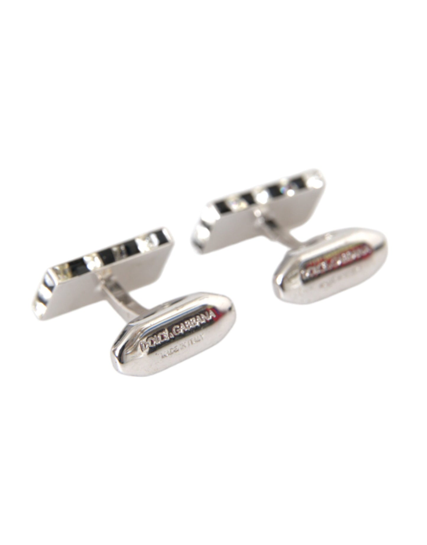 Dolce & Gabbana Silver Plated Metal Brass Pin Men Cufflinks Dolce & Gabbana