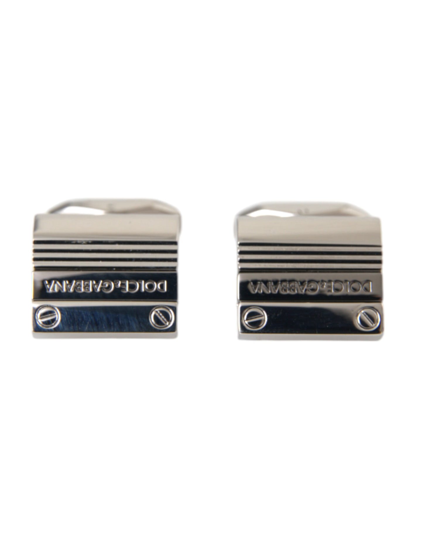 Dolce & Gabbana Silver Plated Metal Brass DG Logo Pin Cufflinks Dolce & Gabbana