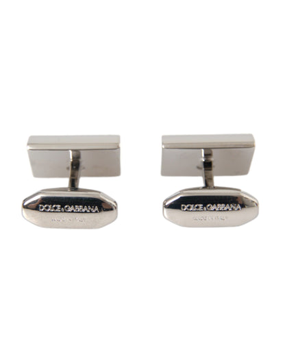 Dolce & Gabbana Silver Plated Metal Brass DG Logo Pin Cufflinks Dolce & Gabbana