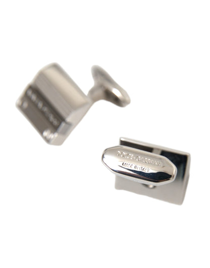 Dolce & Gabbana Silver Plated Metal Brass DG Logo Pin Cufflinks Dolce & Gabbana