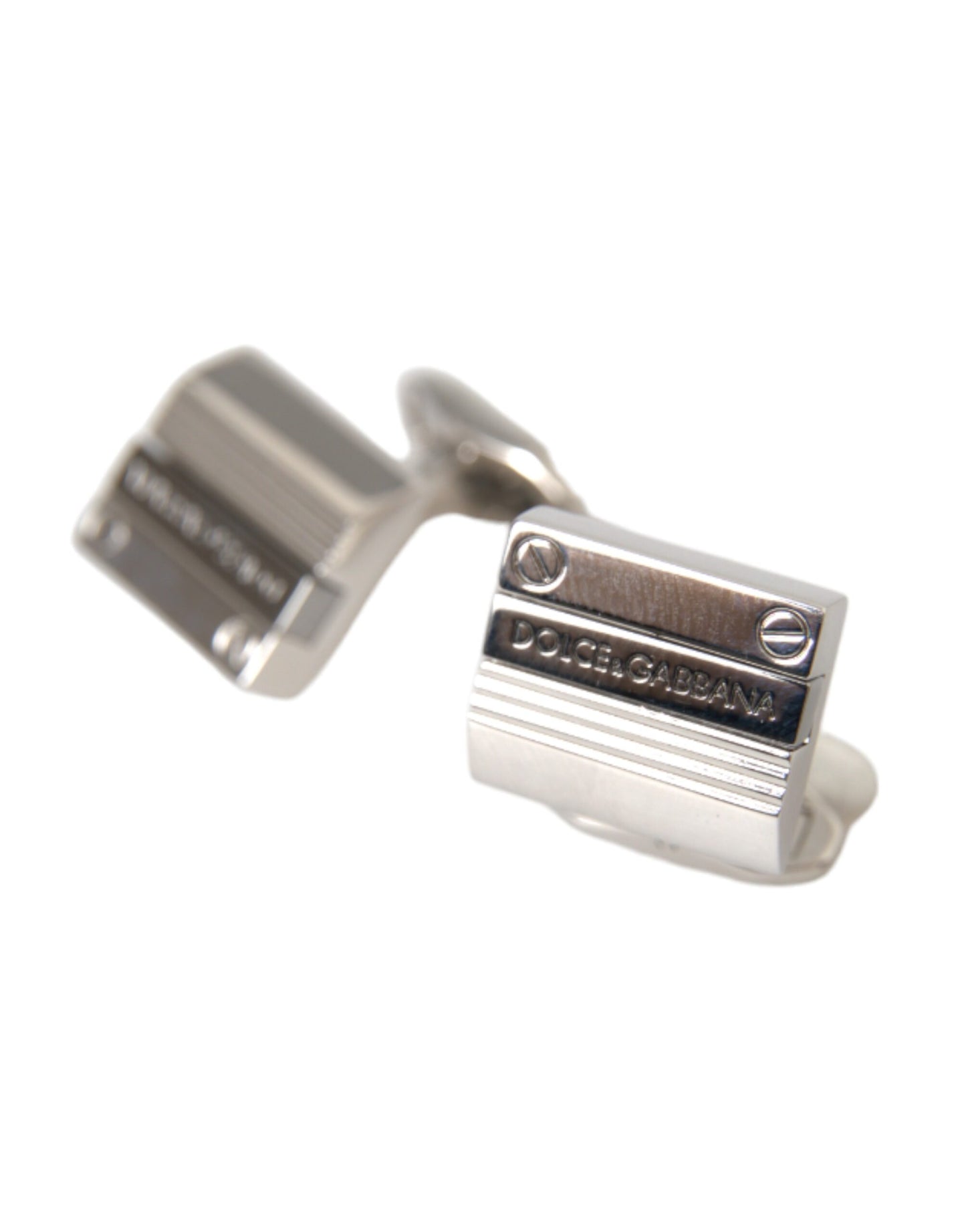 Dolce & Gabbana Silver Plated Metal Brass DG Logo Pin Cufflinks Dolce & Gabbana