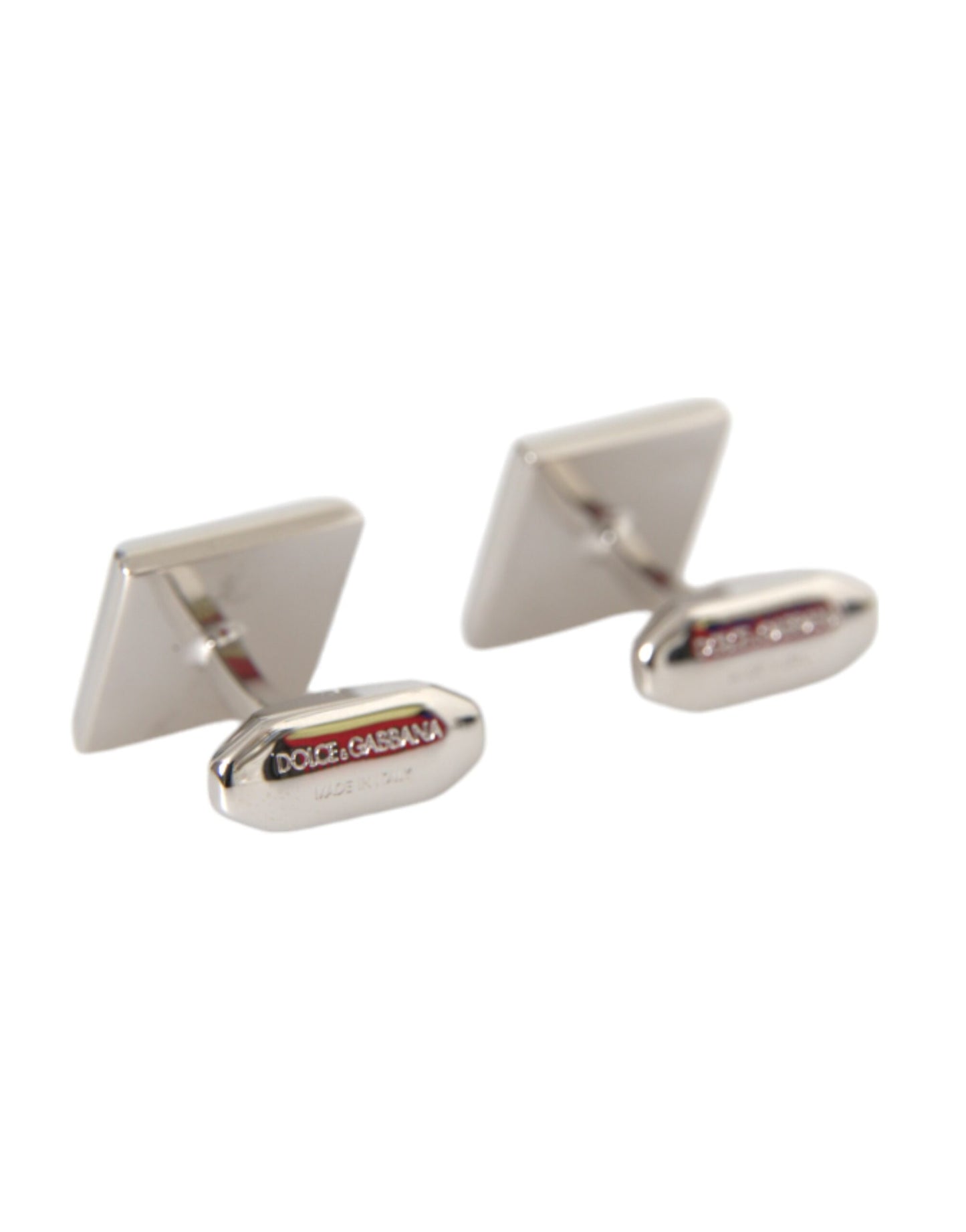 Dolce & Gabbana Silver Plated Brass Pin Crystal Cufflinks Dolce & Gabbana