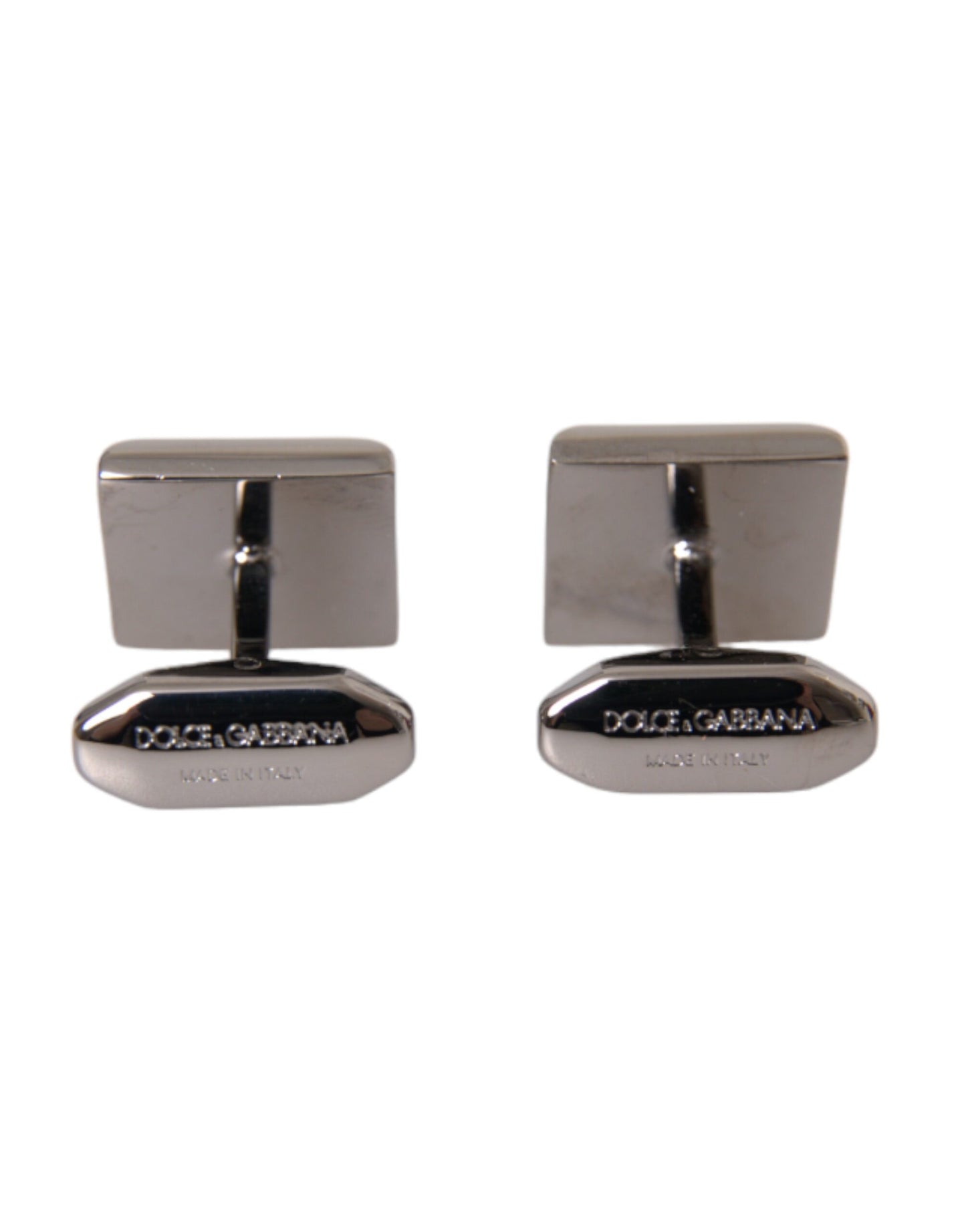 Dolce & Gabbana Silver Plated Brass Pin Crystal Cufflinks Dolce & Gabbana