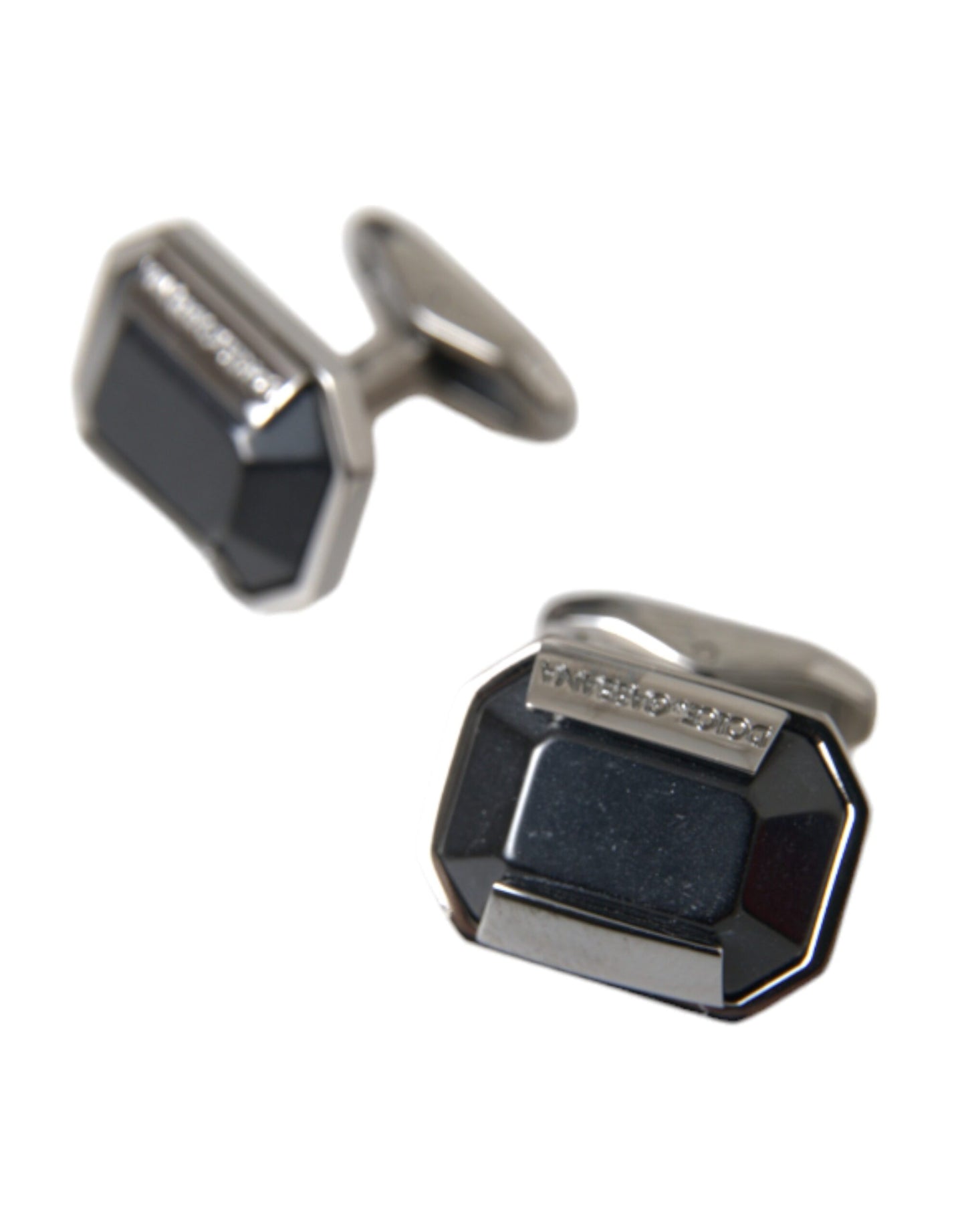 Dolce & Gabbana Silver Plated Brass Pin Crystal Cufflinks Dolce & Gabbana