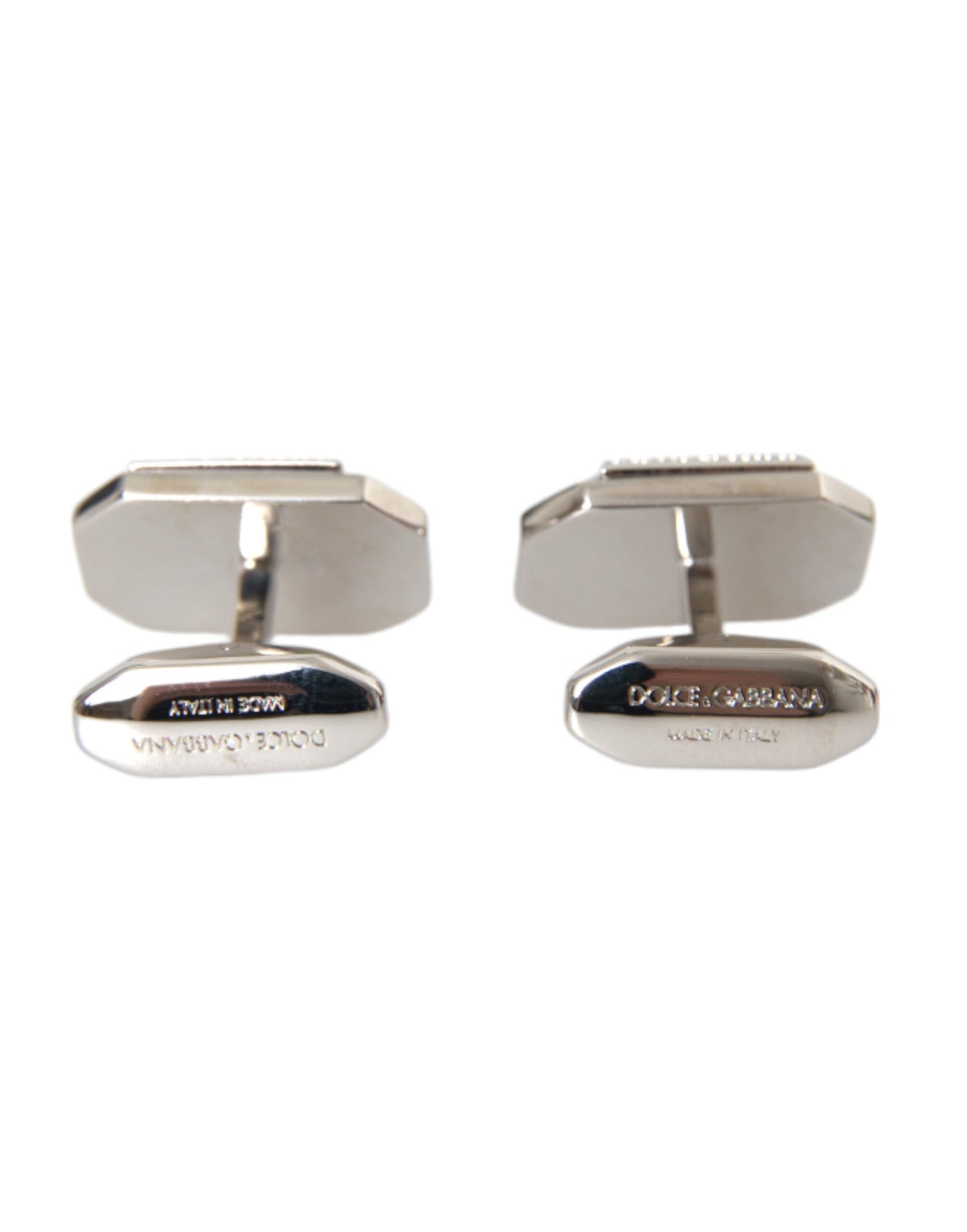 Dolce & Gabbana Silver Plated Brass Pin Crystal Cufflinks Dolce & Gabbana