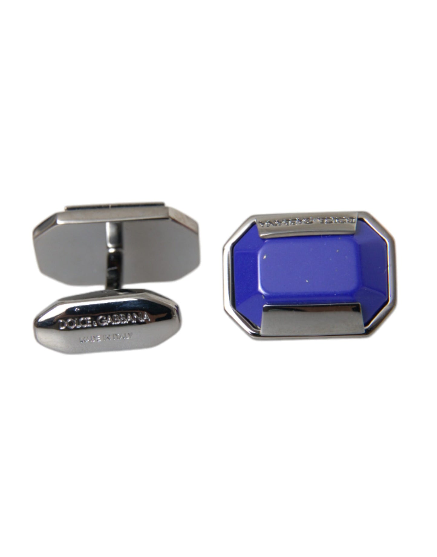 Dolce & Gabbana Silver Plated Brass Pin Crystal Cufflinks Dolce & Gabbana