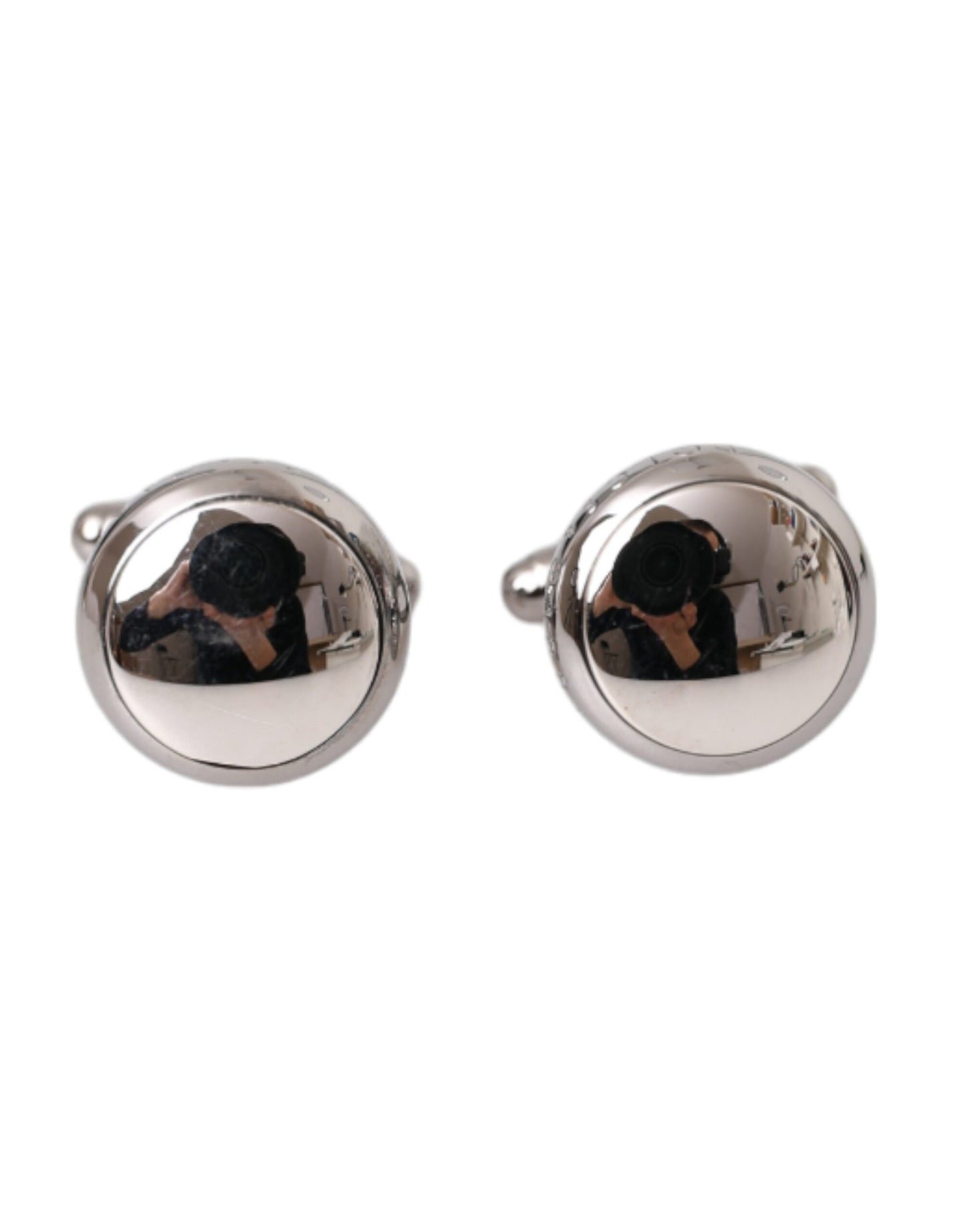 Dolce & Gabbana Silver Plated Brass Round Pin Men Cufflinks Dolce & Gabbana