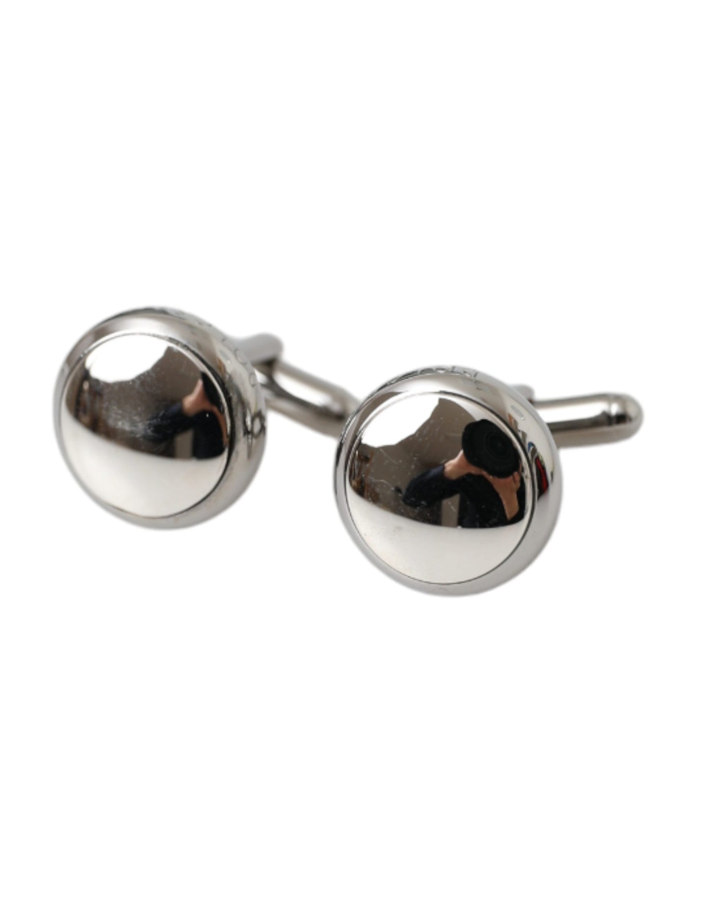 Dolce & Gabbana Silver Plated Brass Round Pin Men Cufflinks Dolce & Gabbana