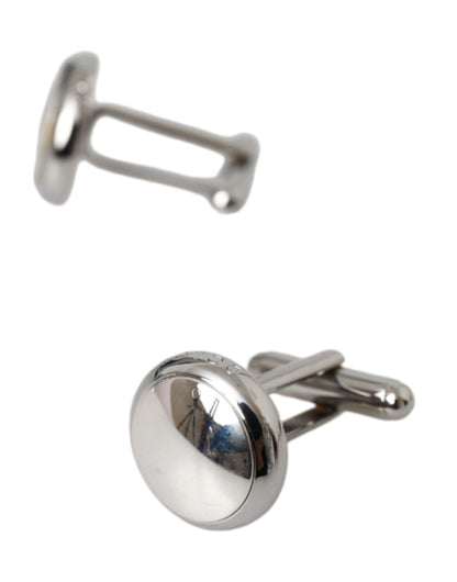 Dolce & Gabbana Silver Plated Brass Round Pin Men Cufflinks Dolce & Gabbana