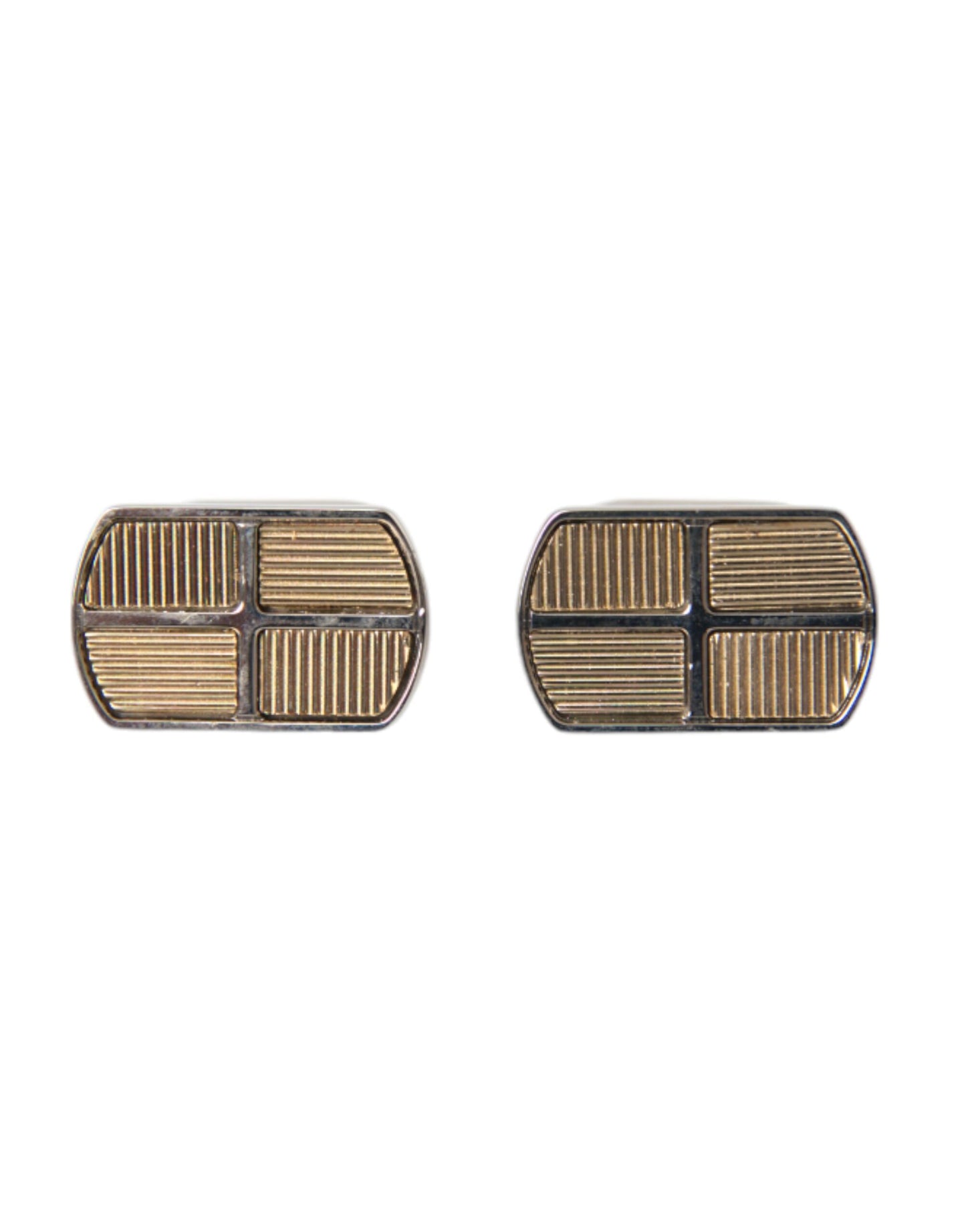 Dolce & Gabbana Silver Gold Plated Metal Brass Pin Cufflinks Dolce & Gabbana