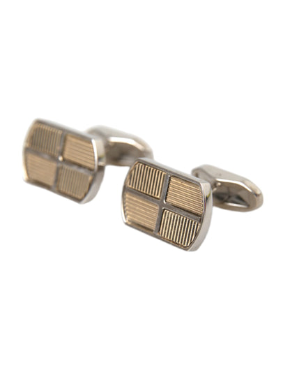 Dolce & Gabbana Silver Gold Plated Metal Brass Pin Cufflinks Dolce & Gabbana