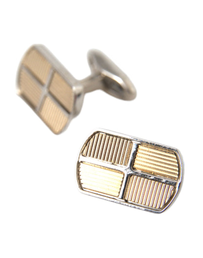 Dolce & Gabbana Silver Gold Plated Metal Brass Pin Cufflinks Dolce & Gabbana