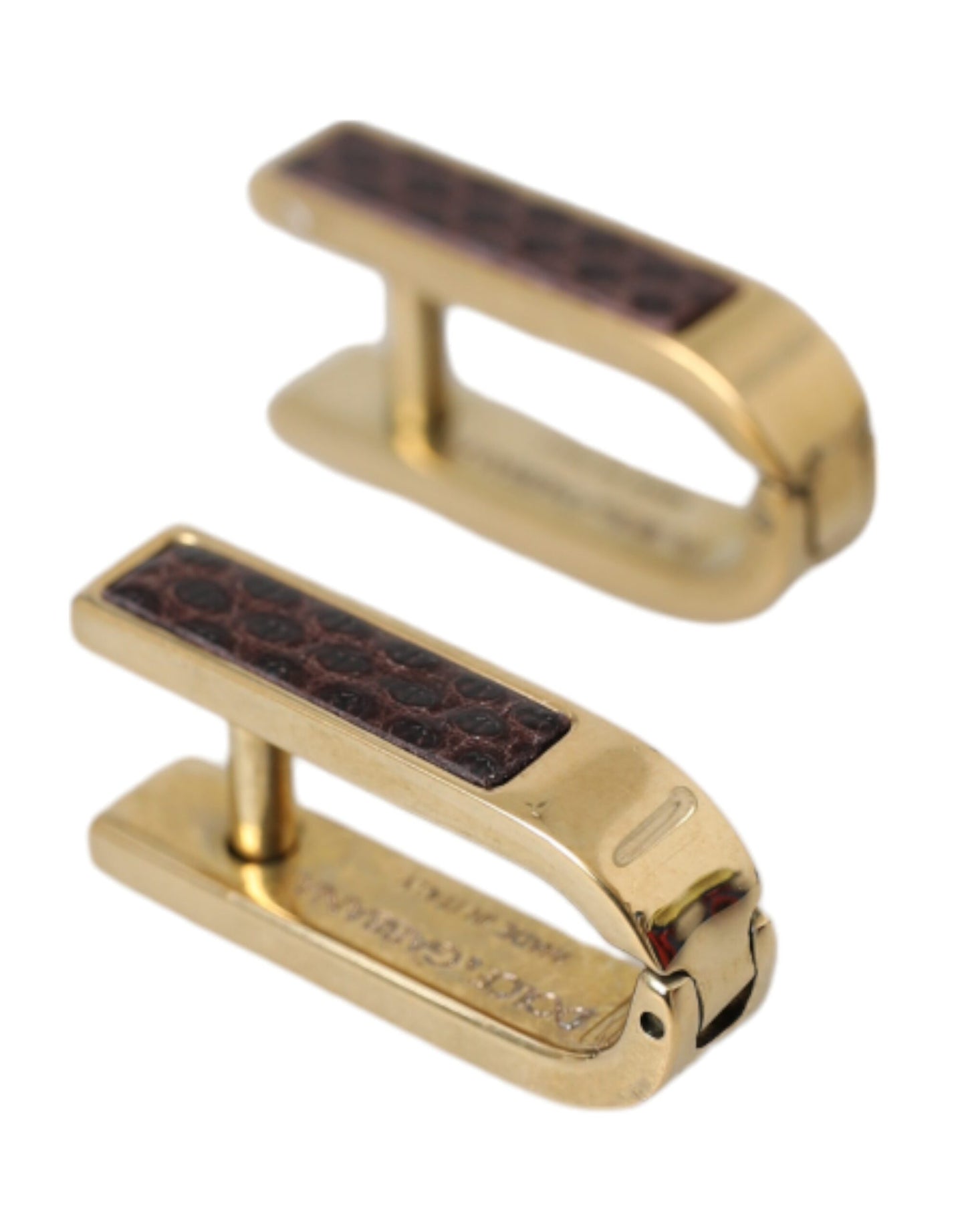 Dolce & Gabbana Gold Plated Metal Brass Pin Men Cufflinks Dolce & Gabbana