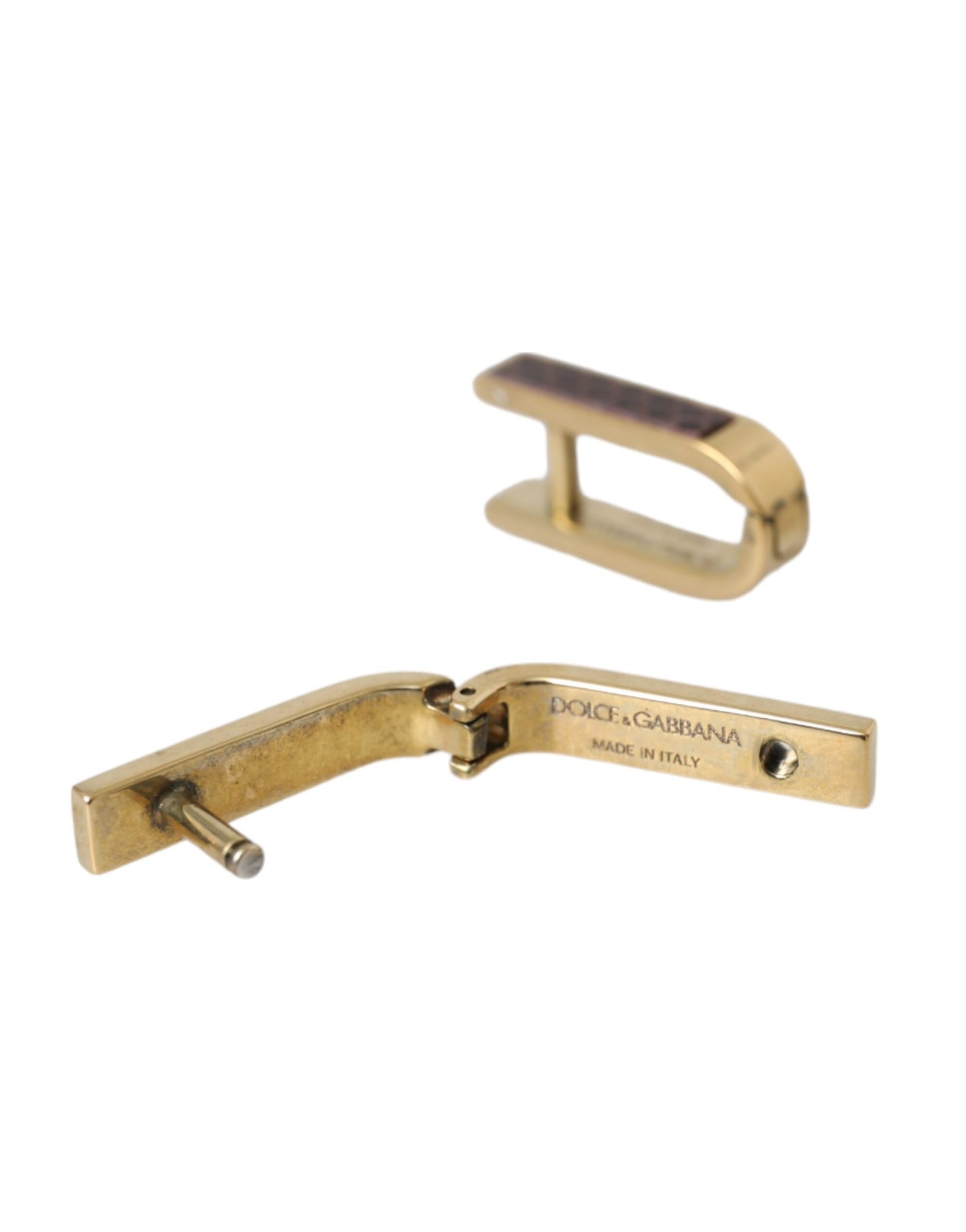 Dolce & Gabbana Gold Plated Metal Brass Pin Men Cufflinks Dolce & Gabbana