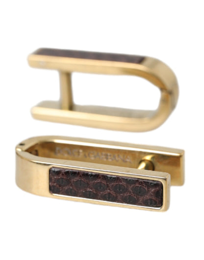 Dolce & Gabbana Gold Plated Metal Brass Pin Men Cufflinks Dolce & Gabbana