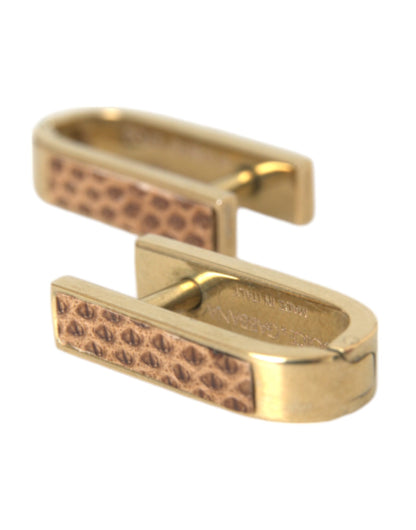 Dolce & Gabbana Gold Plated Metal Brass Pin Men Cufflinks Dolce & Gabbana