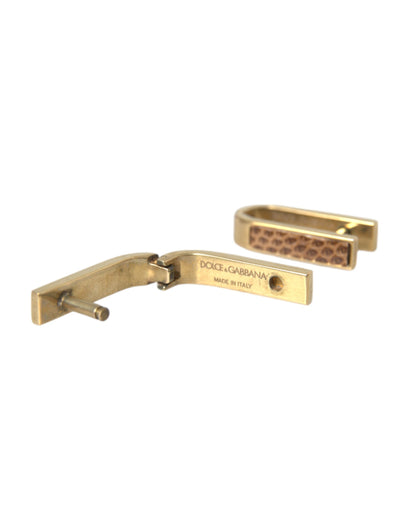 Dolce & Gabbana Gold Plated Metal Brass Pin Men Cufflinks Dolce & Gabbana