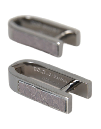 Dolce & Gabbana Silver Plated Metal Brass Pin Men Cufflinks Dolce & Gabbana