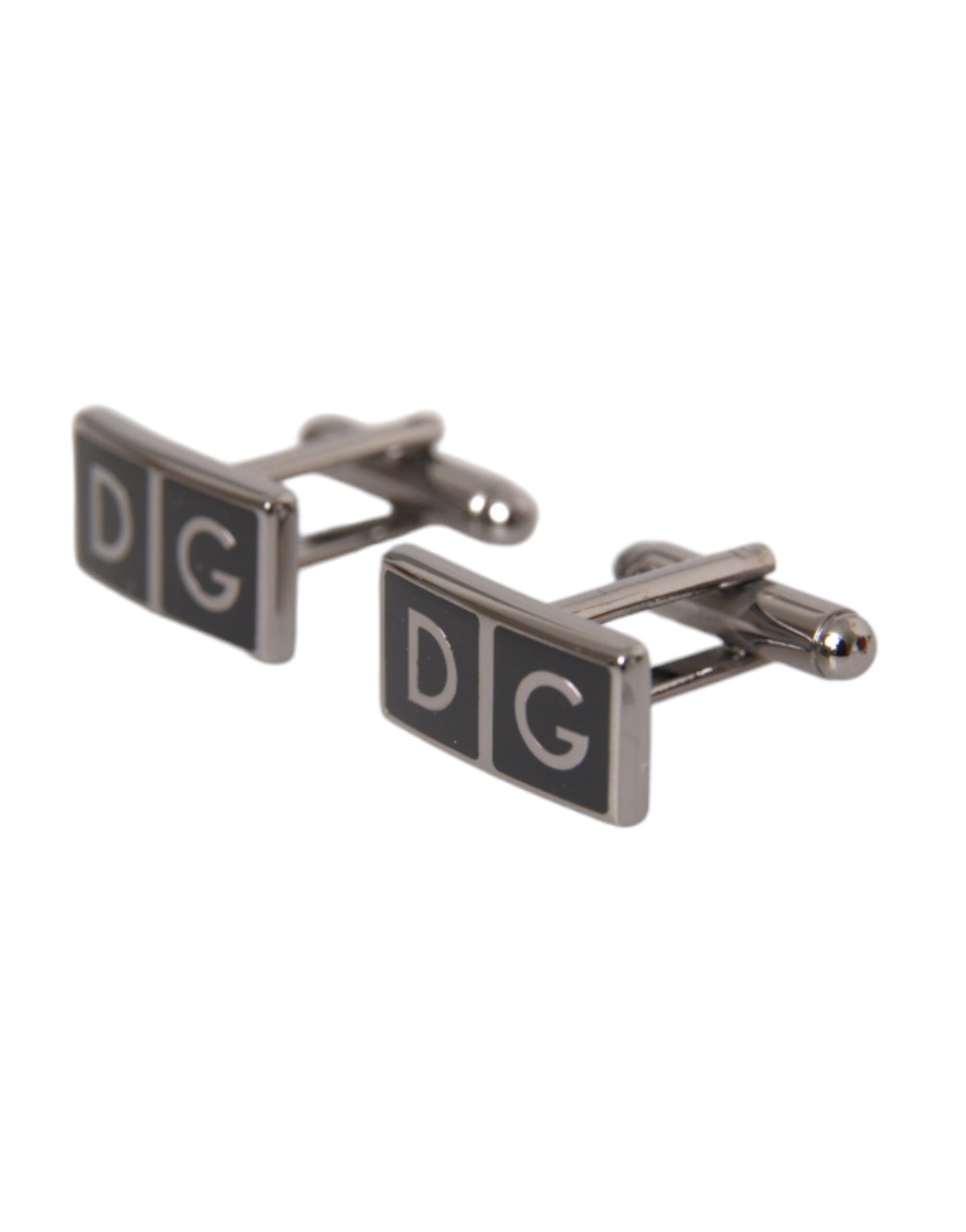 Dolce & Gabbana Silver Plated Metal Brass DG Logo Pin Cufflinks Dolce & Gabbana