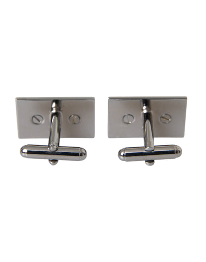 Dolce & Gabbana Silver Plated Metal Brass DG Logo Pin Cufflinks Dolce & Gabbana