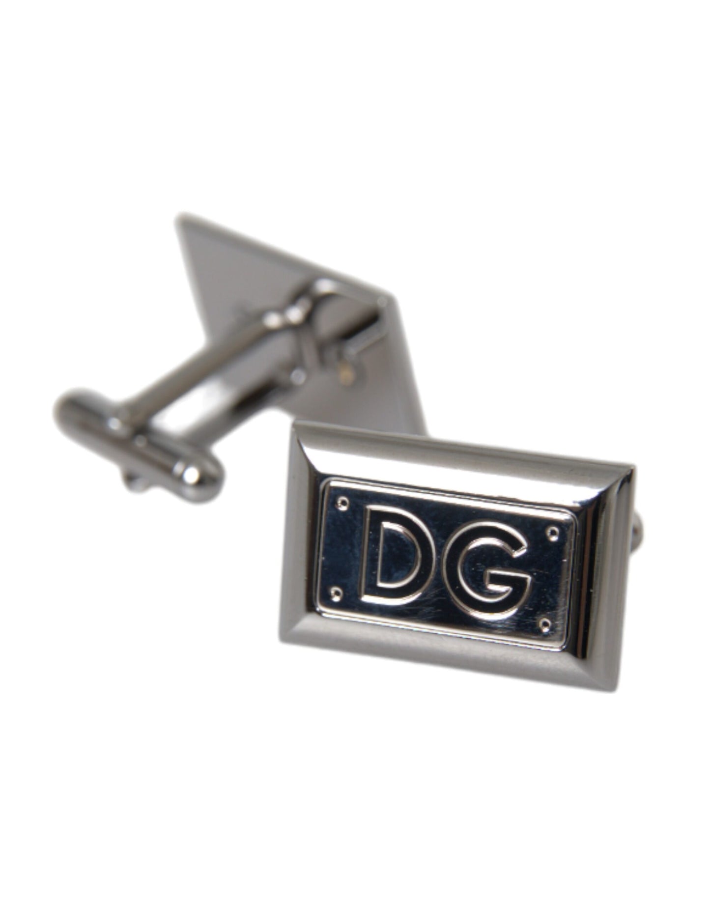 Dolce & Gabbana Silver Plated Metal Brass DG Logo Pin Cufflinks Dolce & Gabbana