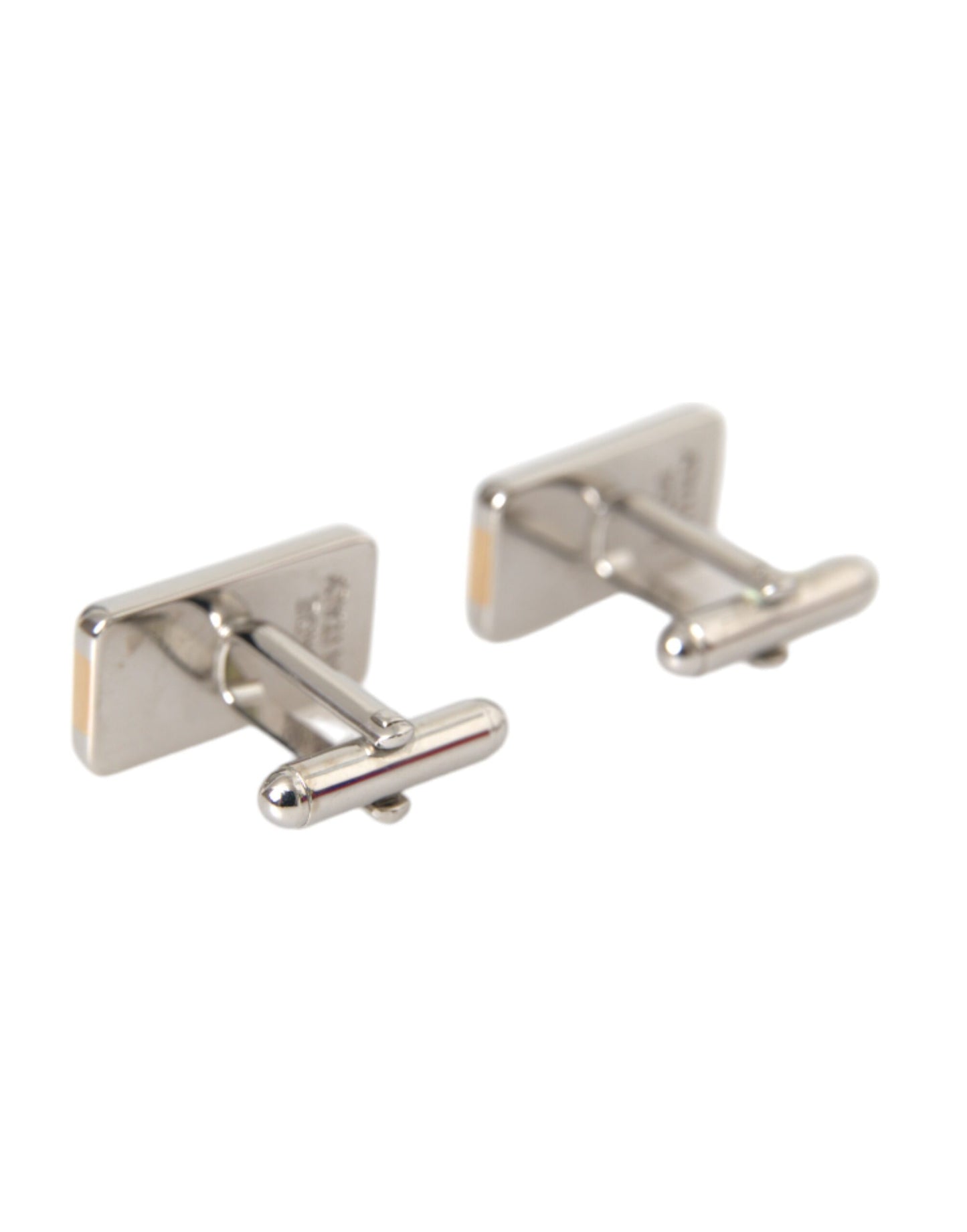 Dolce & Gabbana Silver Gold Plated Brass DG Logo Pin Cufflinks Dolce & Gabbana