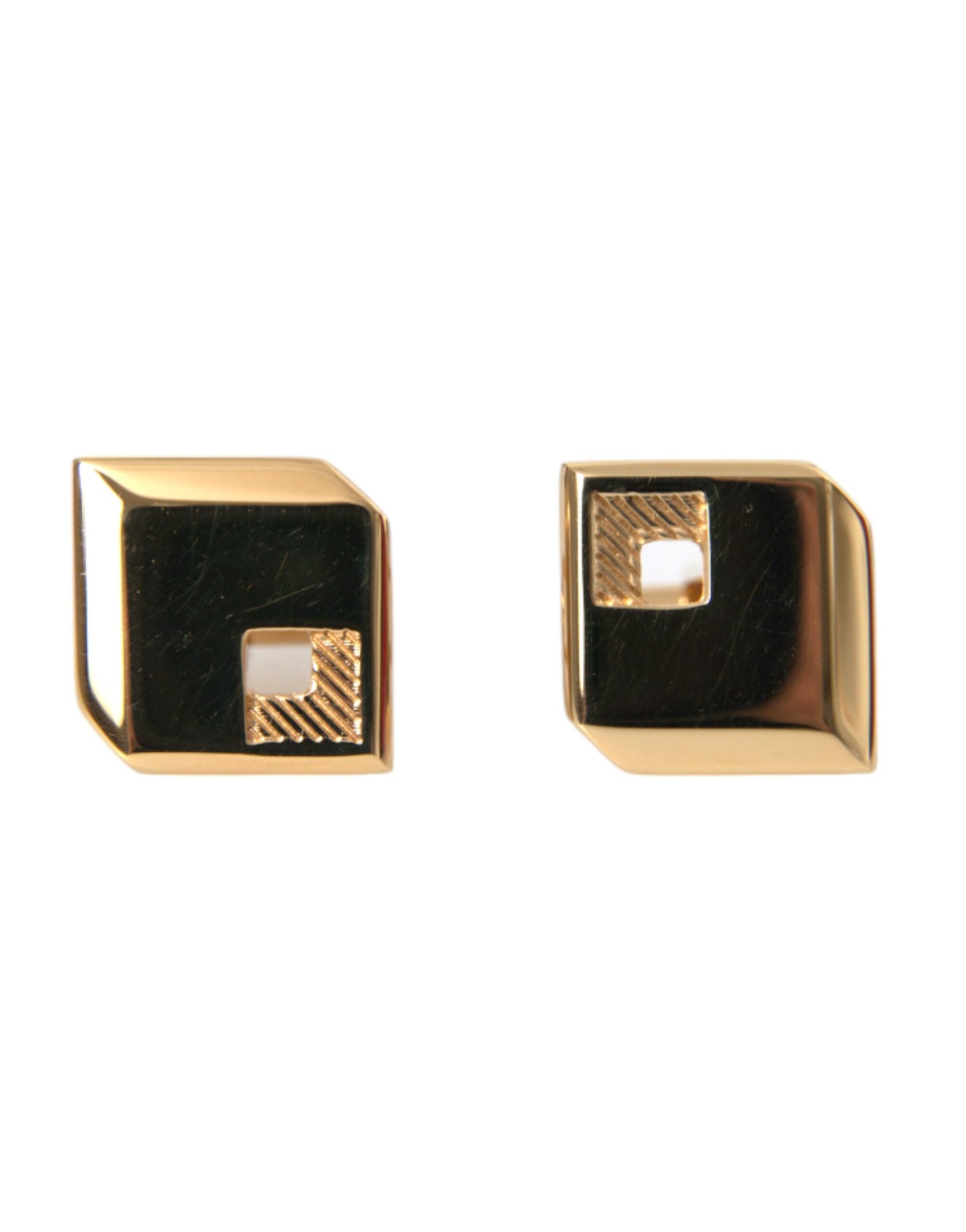 Dolce & Gabbana Gold Plated Metal Brass Square Pin Cufflinks Dolce & Gabbana