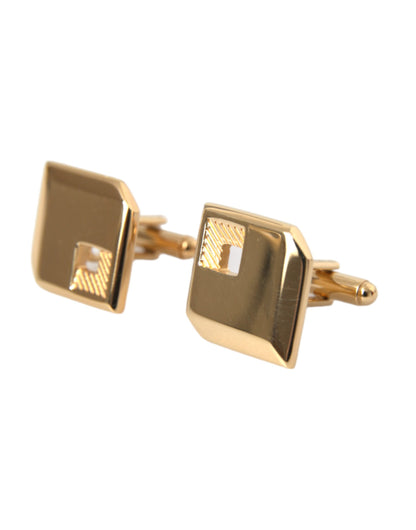 Dolce & Gabbana Gold Plated Metal Brass Square Pin Cufflinks Dolce & Gabbana