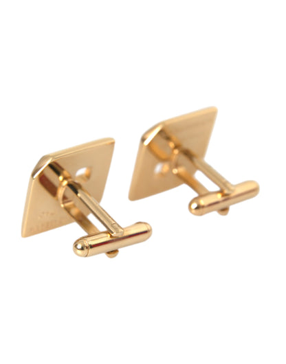 Dolce & Gabbana Gold Plated Metal Brass Square Pin Cufflinks Dolce & Gabbana