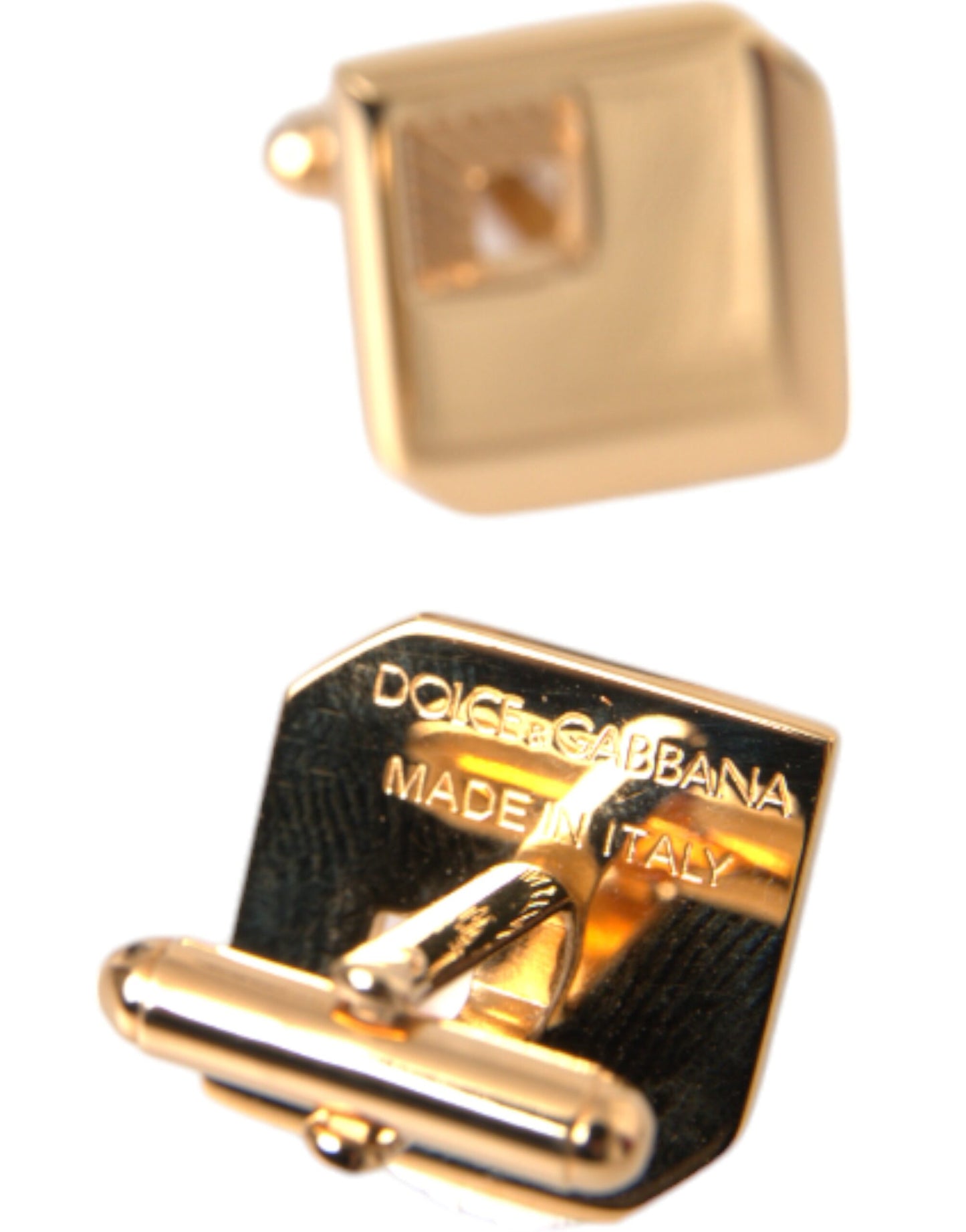 Dolce & Gabbana Gold Plated Metal Brass Square Pin Cufflinks Dolce & Gabbana