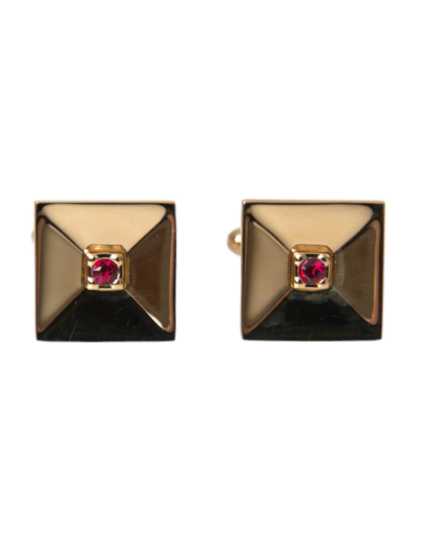 Dolce & Gabbana Gold Plated Brass Crystal Square Pin Cufflinks Dolce & Gabbana